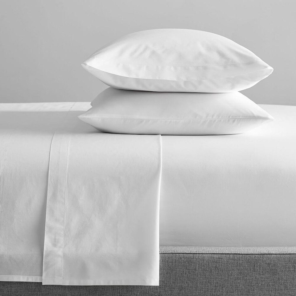 400ThreadCount Organic Cotton Percale Sheet Set West Elm UK